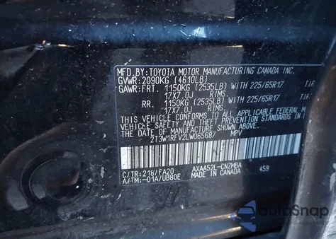 2020 Toyota Rav4 Xle z USA, uszkodzony, nr VIN 2T3W1RFV2LW065687